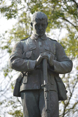 World War One and Two memorial of solder in Thornton Cleveleys, Lancashire, UK