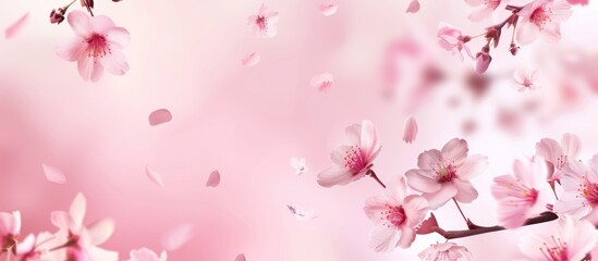 Beautiful nature spring background with a branch of blooming sakura