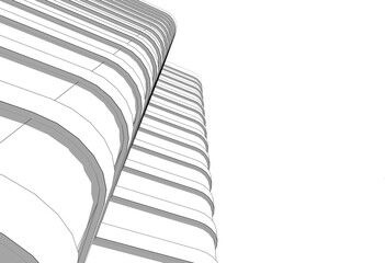 Modern building architecture 3d rendering