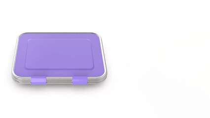 Closeup of small bento lunchbox isolated on copy-space background.