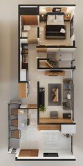 Top View Apartment Floor Plan Design Illustration