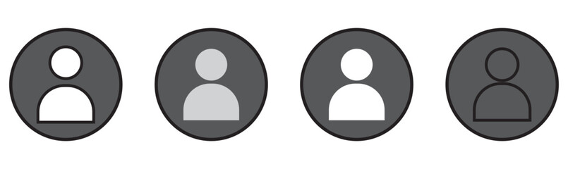 Monochrome icon. User icon in flat style, Person icon, User icon for web site,User profile login or access authentication icon. vector illustration