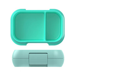 Closeup of small bento lunchbox isolated on copy-space background.