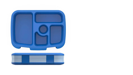 Closeup of small bento lunchbox isolated on copy-space background.