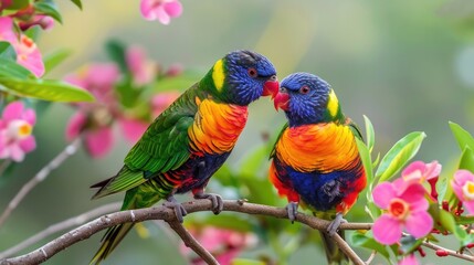 Naklejka premium Pair of stunning birds viewing each other