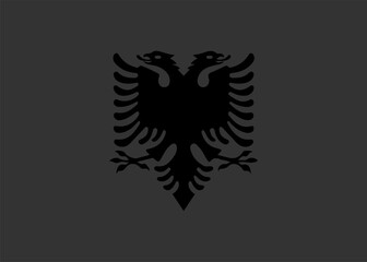 Obraz premium Albania flag original black and white