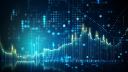 Glowing forex chart interface. Finance and trade concept.