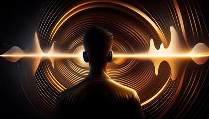 sound waves flowing from a speaker