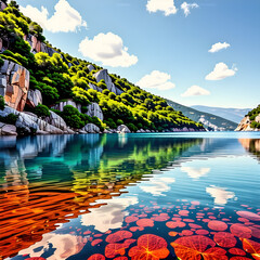 아름다운 강가의 풍경