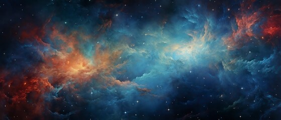 Naklejka premium Night sky with stars and nebula. Space background.