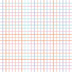 Vector hand drawn cute checkered pattern. Doodle Plaid geometrical simple texture. Crossing lines. Abstract cute delicate pattern ideal for fabric, textile, wallpaper