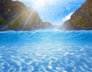 Blue water background. Art blue water summer background