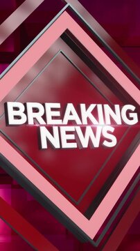 A vertical dynamic green screen modern BREAKING NEWS background transition element. Blue and red versions included.	