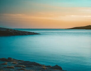 Fototapeta premium Blue water background. Art blue water summer background