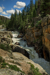 Rivers and creeks in Colorado Rocky Mountains in the summer