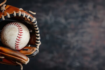 Baseball Glove And Ball On Concrete