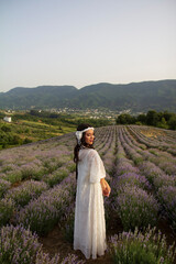  a beautiful girl in lavender fields