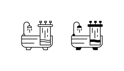 Bathtub icon design with white background stock illustration