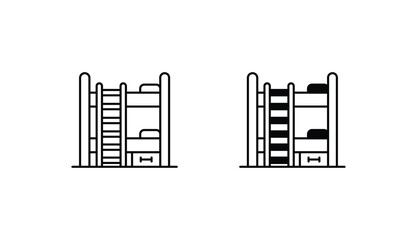 Bunk Bed icon design with white background stock illustration