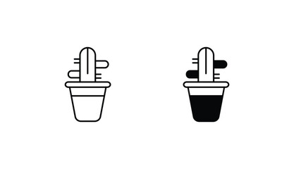 Cactus icon design with white background stock illustration