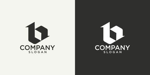 Line letter B logotype. Abstract geometric logo icon vector sign.  © anello