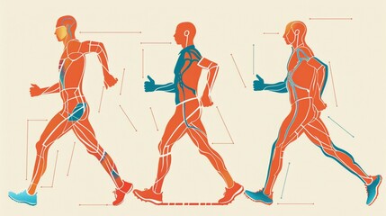 Detailed Illustration: Correct Racewalking Posture and Technique for Optimal Performance