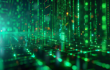 Digital binary code data streaming on a dark