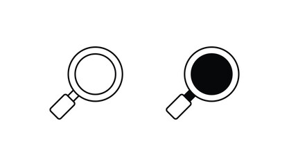 magnifying glass icon design with white background stock illustration