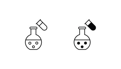 chemical reactions icon design with white background stock illustration