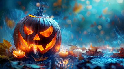 Fototapeta premium Frightful Festivities: Embracing Halloween's Charm