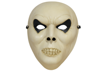scary smiling halloween mask isolated on white
