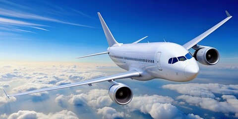 Obraz premium Airplane Flying Above the Clouds.