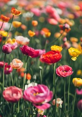 Fototapeta premium Colorful Tulips Field in Spring