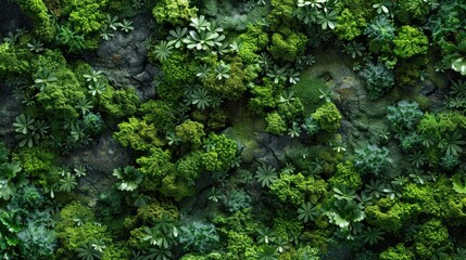 Fototapeta premium Lush Green Mossy Wall