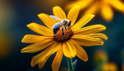 bee on yellow flower