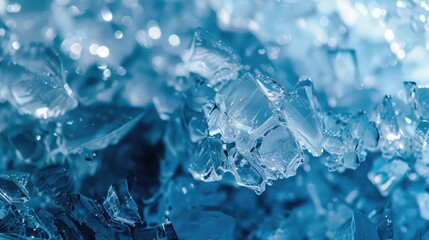 Obraz premium Abstract blue ice background. Ai generation