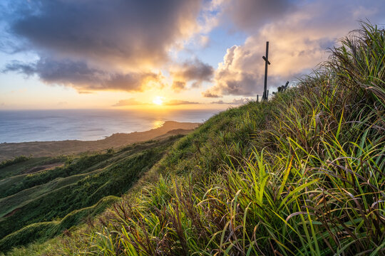 Sunset view from top of Mount Lamlam, Guam, US Territory