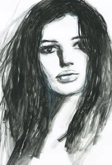 abstract woman portrait. watercolor painting. illustration © Anna Ismagilova