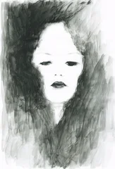 abstract woman portrait. watercolor painting. illustration © Anna Ismagilova