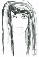abstract woman portrait. watercolor painting. illustration © Anna Ismagilova