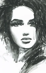 abstract woman portrait. watercolor painting. illustration © Anna Ismagilova