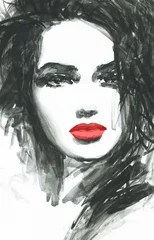 abstract woman portrait. watercolor painting. illustration © Anna Ismagilova