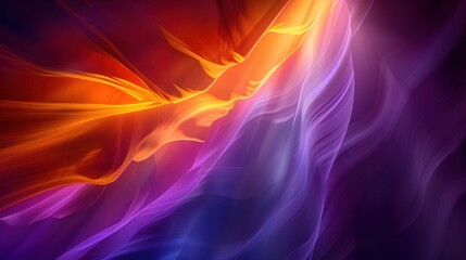Fototapeta premium A stunning image of Antelope Canyon showcasing smooth, vibrant lines in purple and orange hues, with a ray of light illuminating the scene.