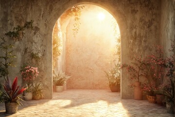 Archway old dilapidated room Maternity backdrop, wedding backdro