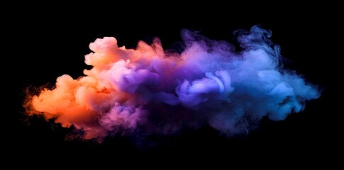 Intense Rainbow of Violet, Pink, Orange, and Blue on a Black Background