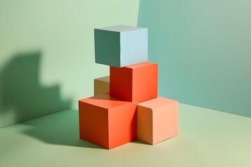 Obraz premium Colorful Cubes Minimalist Product Photography Background