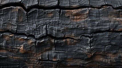 Fototapeta premium Detailed Close-Up of Aged and Charred Wood Texture