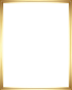 Rectangular frame gold border Double line rectangle golden