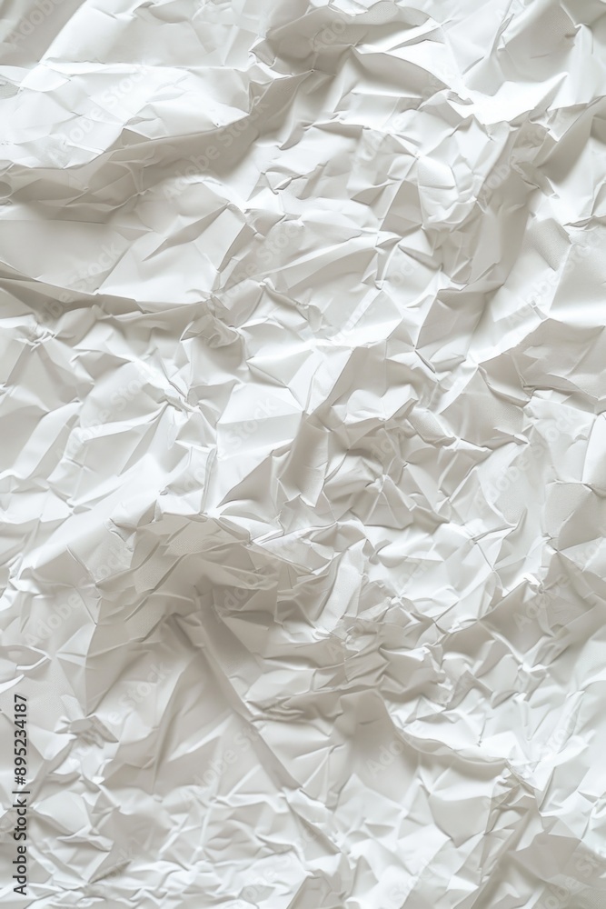 Poster a close-up view of a crumpled sheet of paper, with creases and folds visible