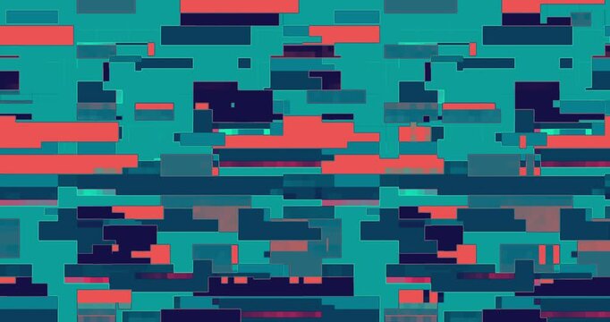Retro abstract brick animation, loop background. Colorful pattern loop. Vector Pixel art 8 bit	